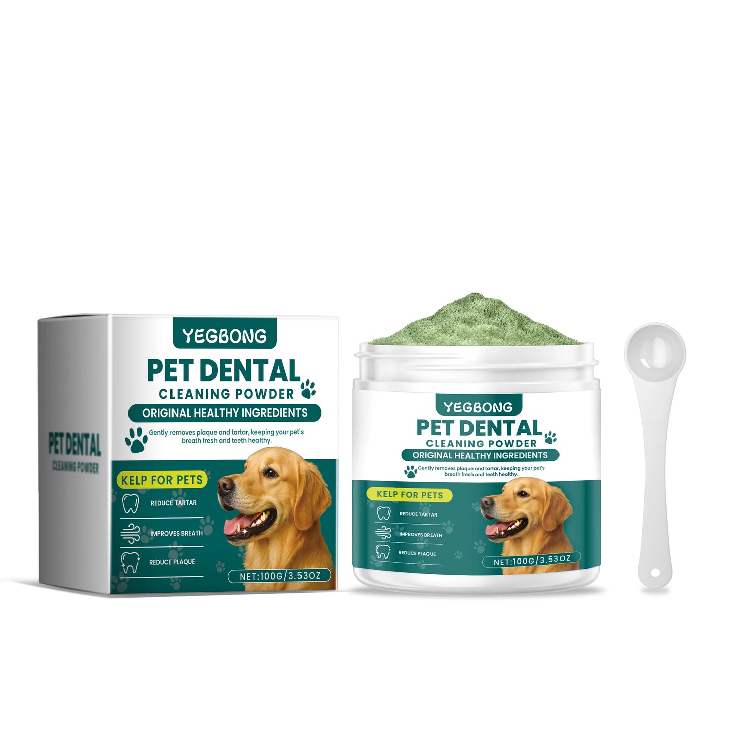 Dog Teeth Cleaning Powder Gentle Remove Tartar Plaque Calculus Freshen Breath Strengthen Protect Gum Health Pet Oral Care Powder