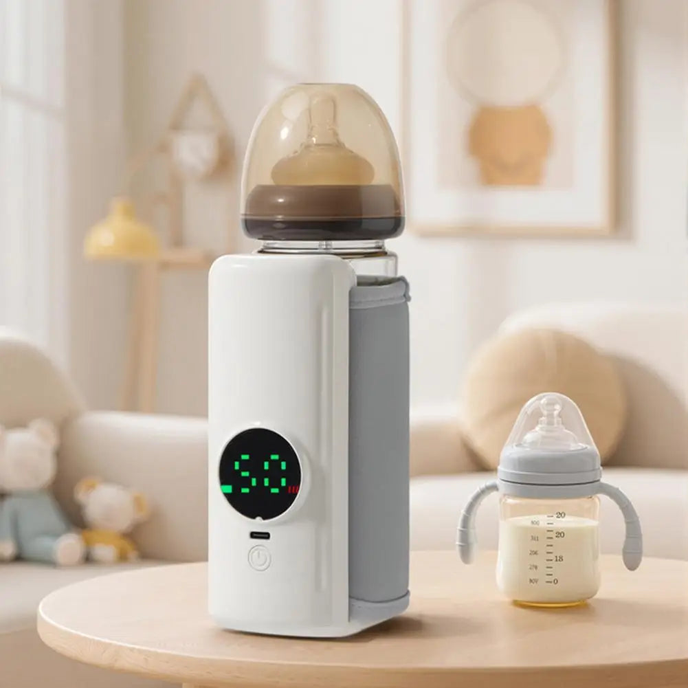 Baby Bottle Warmer Rechargeable Cordless Breast Milk Warmer Adjustable Temperature Fast Heating Baby Feeding Warmer