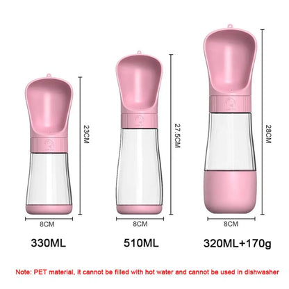 2 in 1 Dog Water Bottle Portable Water Dispenser with Food Container for Small Large Dogs Cats Golden Retriever Feeding Supplies