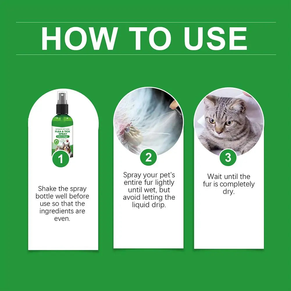 100ml Pet Insect Repellent Dog Cat Hair Skin Insect Repellent Spray Daily Gentle Care Agent Repel Fleas Mites Pet Cleaning Spray