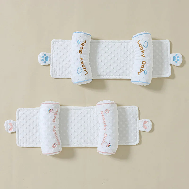 Baby Head Shaping Pillow for Newborns 0-6 Months Head Cushion Cute Baby Pillows Cotton Cartoon Infant Positioner for Safe Sleep