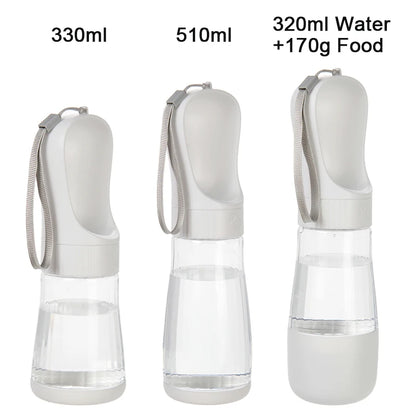 2 in 1 Dog Water Bottle Portable Water Dispenser with Food Container for Small Large Dogs Cats Golden Retriever Feeding Supplies