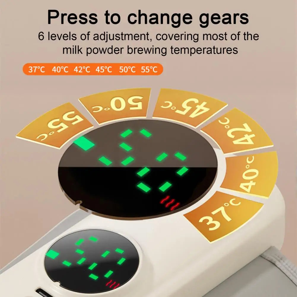 Baby Bottle Warmer Rechargeable Cordless Breast Milk Warmer Adjustable Temperature Fast Heating Baby Feeding Warmer