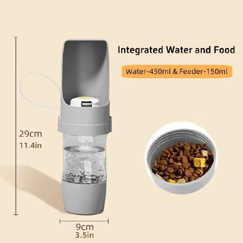 Portable Dog Cat Water Bottle with Storage Food and Water Container for Puppy Pets dogs Feeder Bowl Outdoor Travel Pet supplies
