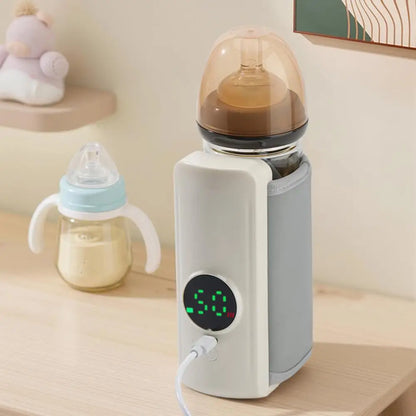 Baby Bottle Warmer Rechargeable Cordless Breast Milk Warmer Adjustable Temperature Fast Heating Baby Feeding Warmer