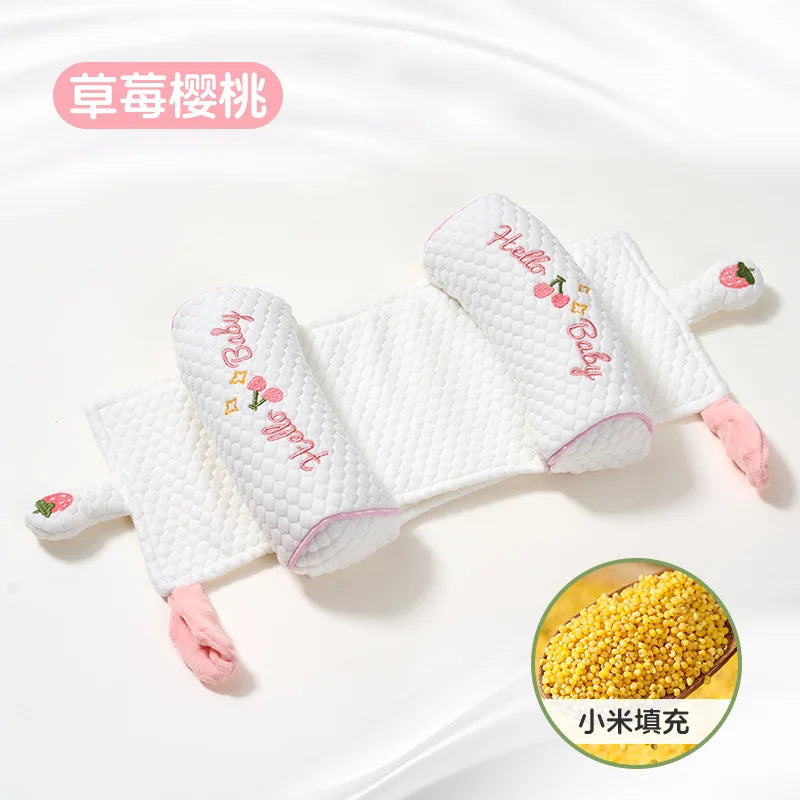 Infant Pillow - Millet Pillow For Babies 0 to 6+ Months Prevents Flat Head Syndrome Newborn-Specific Sleeping Pillow