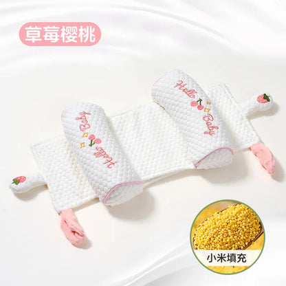 Infant Pillow - Millet Pillow For Babies 0 to 6+ Months Prevents Flat Head Syndrome Newborn-Specific Sleeping Pillow