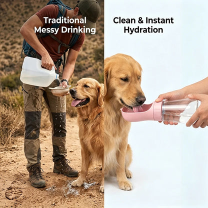 2 in 1 Dog Water Bottle Portable Water Dispenser with Food Container for Small Large Dogs Cats Golden Retriever Feeding Supplies