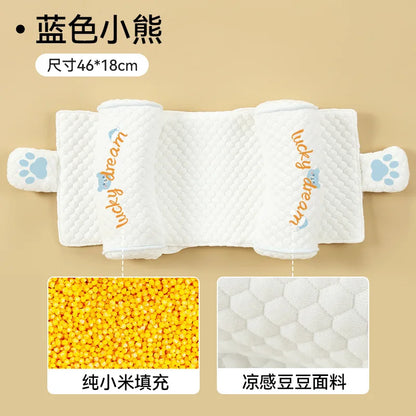 Infant Pillow - Millet Pillow for Babies 0-6+ Months Prevents Flat Head Syndrome Newborn Polyester-Cotton Sleep Pillow