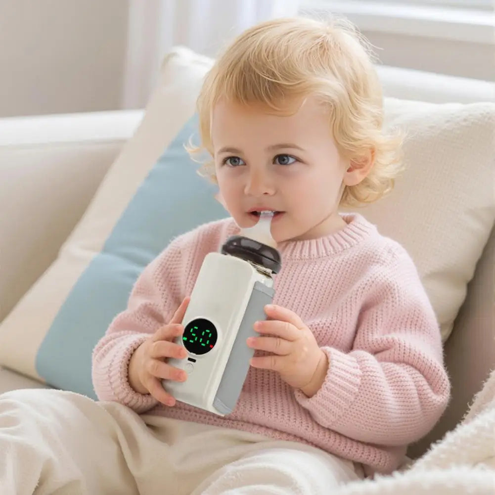 Baby Bottle Warmer Rechargeable Cordless Breast Milk Warmer Adjustable Temperature Fast Heating Baby Feeding Warmer