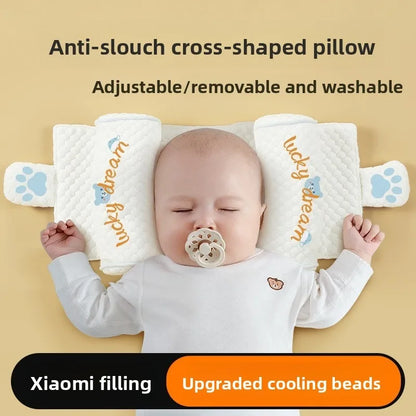 Infant Pillow - Millet Pillow for Babies 0-6+ Months Prevents Flat Head Syndrome Newborn Polyester-Cotton Sleep Pillow