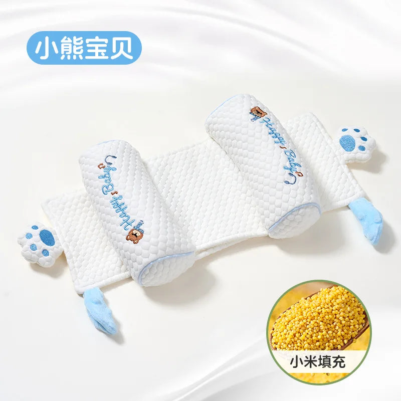 Infant Pillow - Millet Pillow For Babies 0 to 6+ Months Prevents Flat Head Syndrome Newborn-Specific Sleeping Pillow