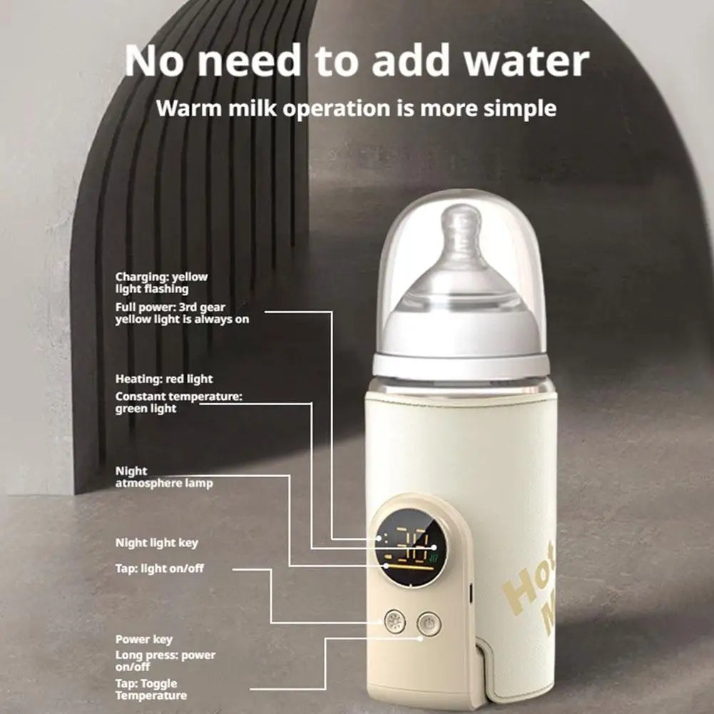 6000/8000mAh Rechargeable Baby Bottle Warmer Baby Feeding Bottle 4-10hrs Smart Temperature Control Newborn Bottle Warmer Sleeve