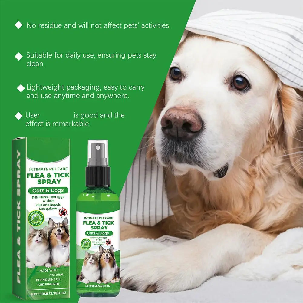 100ml Pet Insect Repellent Dog Cat Hair Skin Insect Repellent Spray Daily Gentle Care Agent Repel Fleas Mites Pet Cleaning Spray