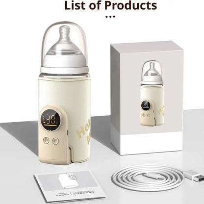 6000/8000mAh Rechargeable Baby Bottle Warmer Baby Feeding Bottle 4-10hrs Smart Temperature Control Newborn Bottle Warmer Sleeve