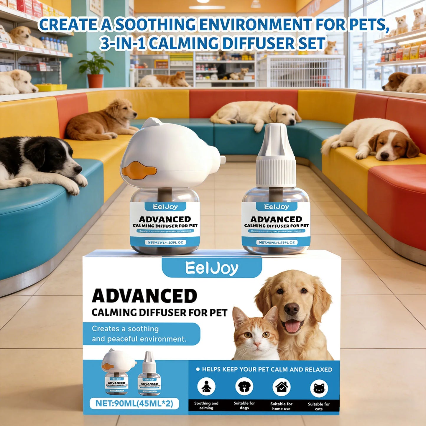 Dog Calming Diffuser Kit Relaxing Anti Anxiety Relief New Environment Stress Preventing Urinary Incontinence Pet Soothing Liquid