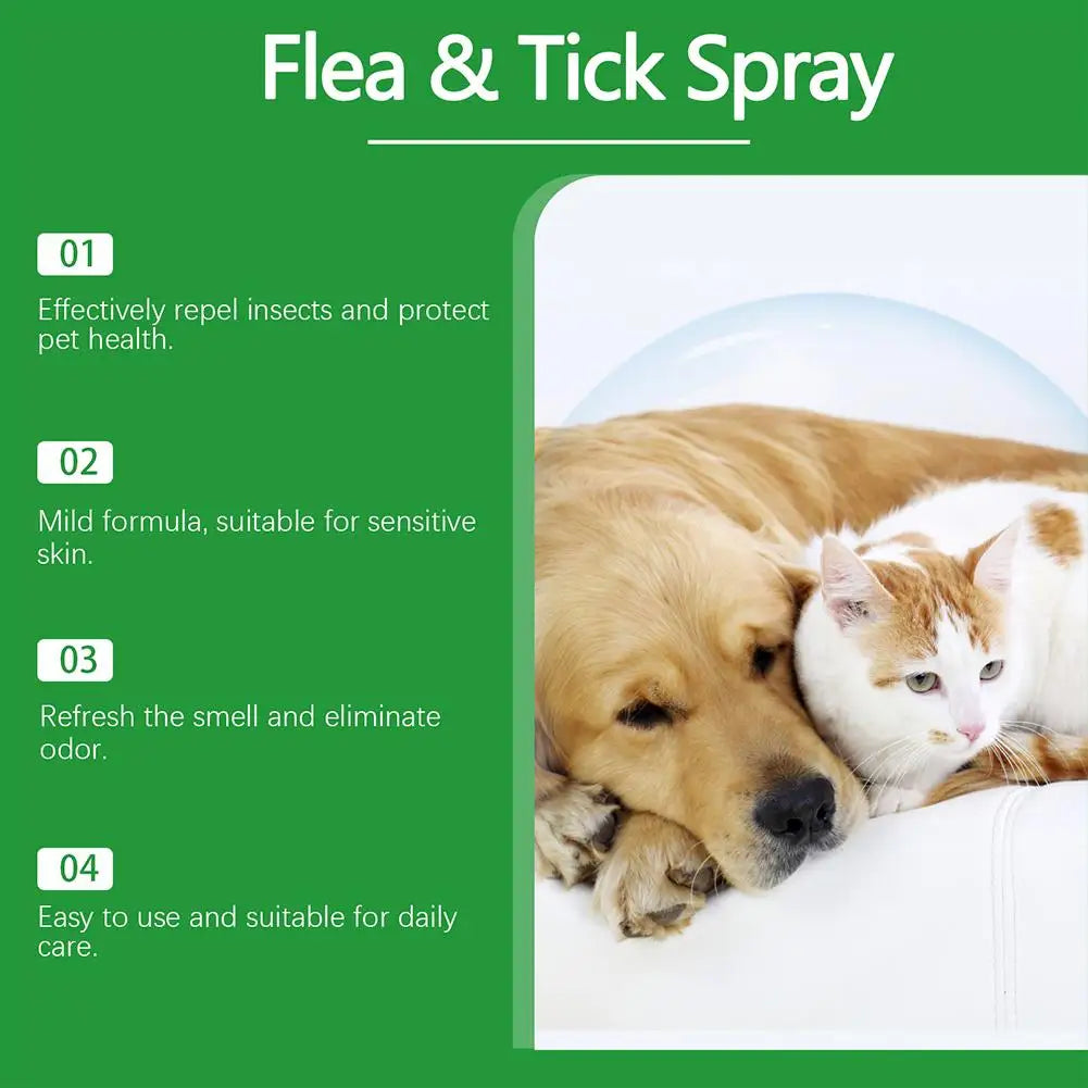 100ml Pet Insect Repellent Dog Cat Hair Skin Insect Repellent Spray Daily Gentle Care Agent Repel Fleas Mites Pet Cleaning Spray