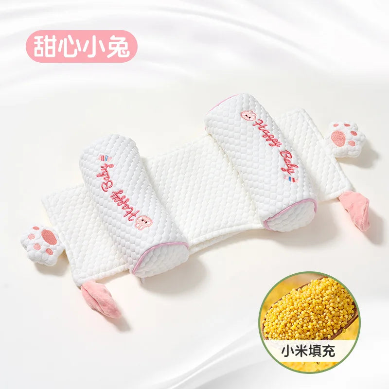 Infant Pillow - Millet Pillow For Babies 0 to 6+ Months Prevents Flat Head Syndrome Newborn-Specific Sleeping Pillow