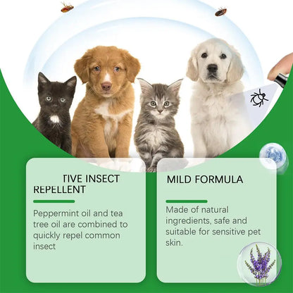 100ml Pet Insect Repellent Dog Cat Hair Skin Insect Repellent Spray Daily Gentle Care Agent Repel Fleas Mites Pet Cleaning Spray