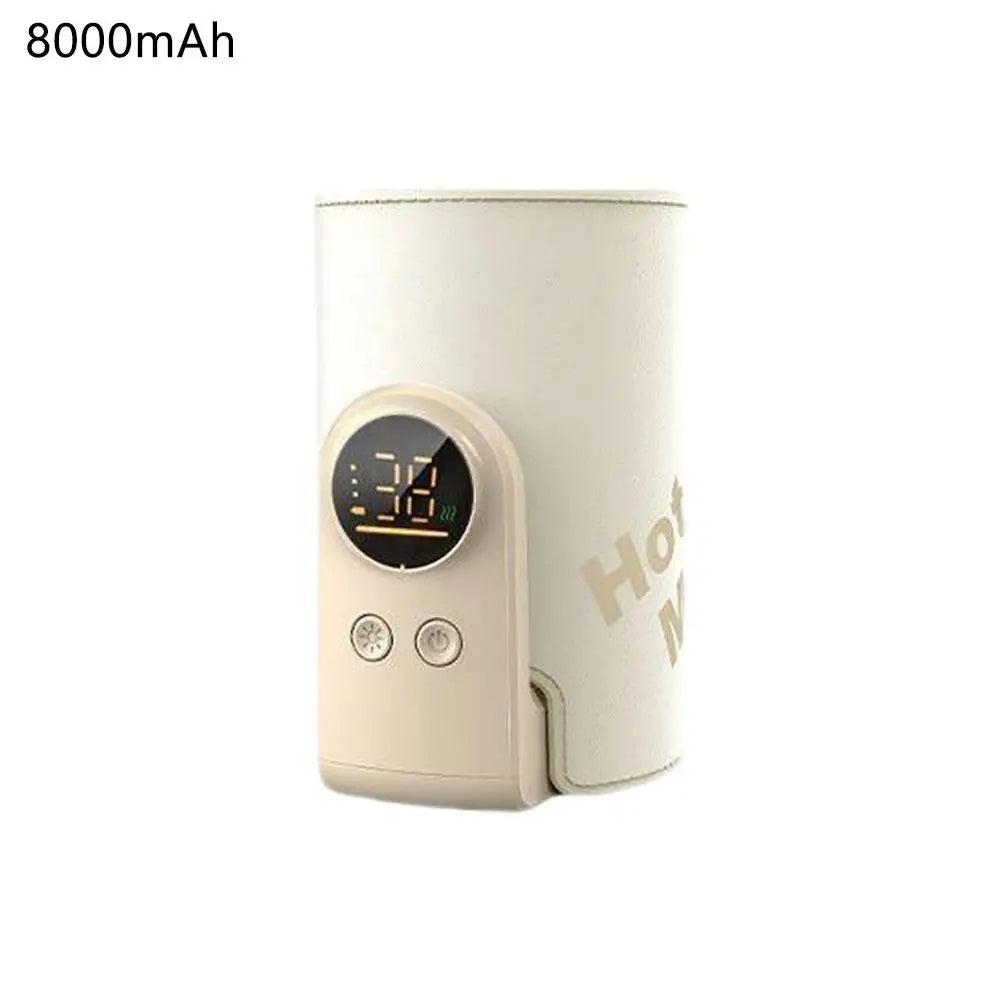 6000/8000mAh Rechargeable Baby Bottle Warmer Baby Feeding Bottle 4-10hrs Smart Temperature Control Newborn Bottle Warmer Sleeve