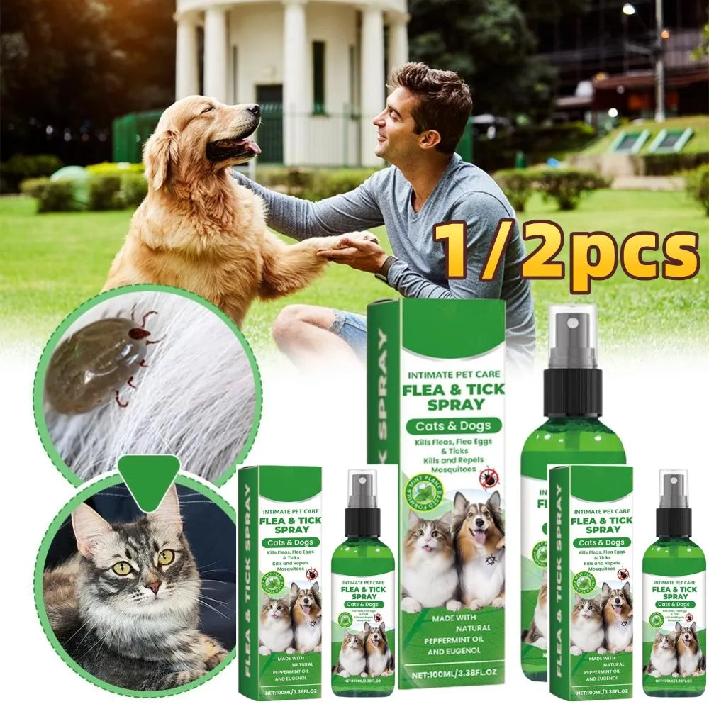 100ml Pet Insect Repellent Dog Cat Hair Skin Insect Repellent Spray Daily Gentle Care Agent Repel Fleas Mites Pet Cleaning Spray