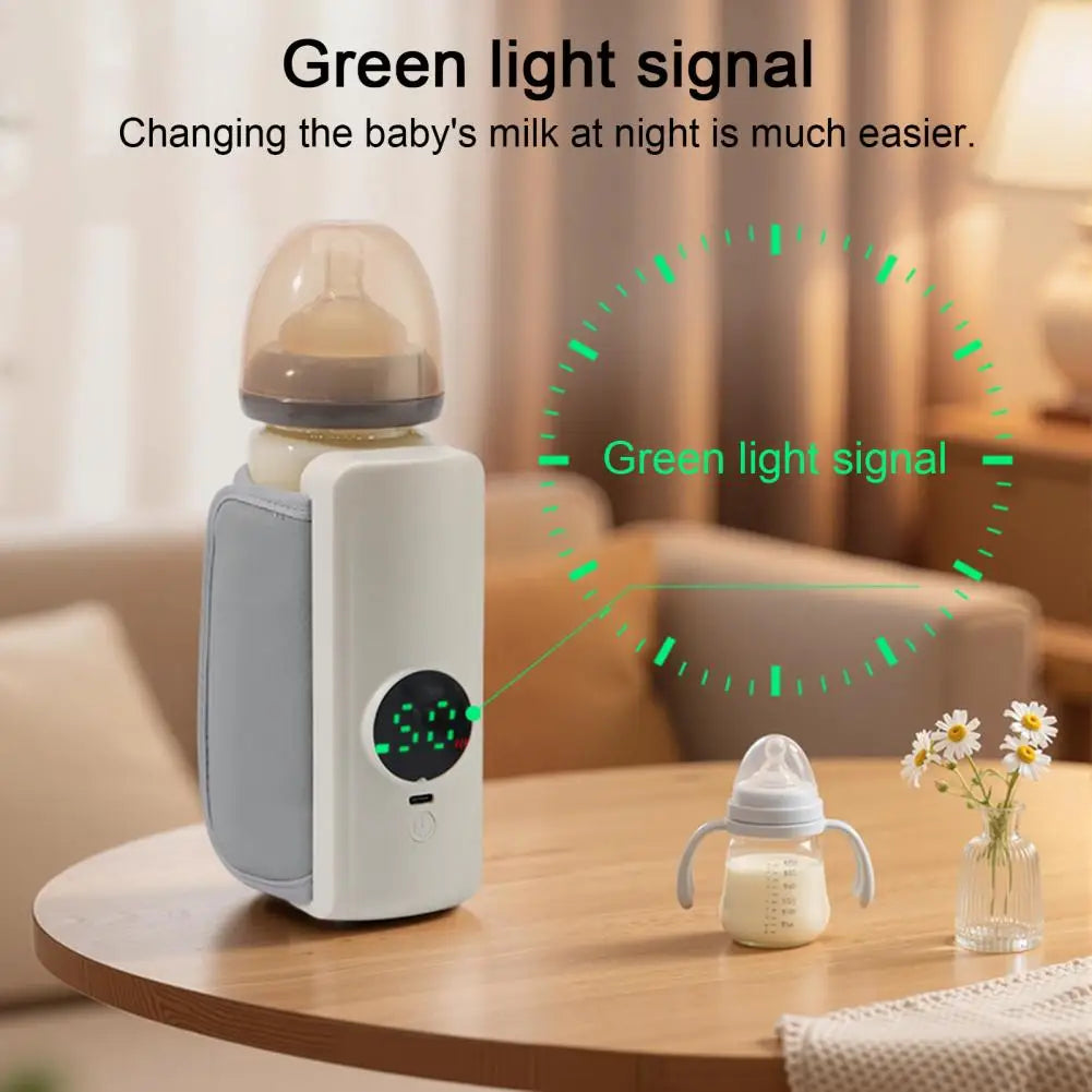 Baby Bottle Warmer Rechargeable Cordless Breast Milk Warmer Adjustable Temperature Fast Heating Baby Feeding Warmer