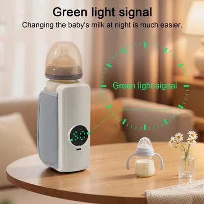 Baby Bottle Warmer Rechargeable Cordless Breast Milk Warmer Adjustable Temperature Fast Heating Baby Feeding Warmer