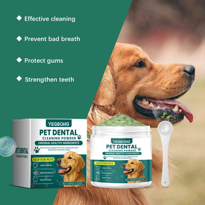 Dog Teeth Cleaning Powder Gentle Remove Tartar Plaque Calculus Freshen Breath Strengthen Protect Gum Health Pet Oral Care Powder