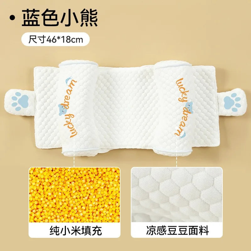 Infant Pillow - Millet Pillow for Babies 0-6+ Months Prevents Flat Head Syndrome Newborn Polyester-Cotton Sleep Pillow