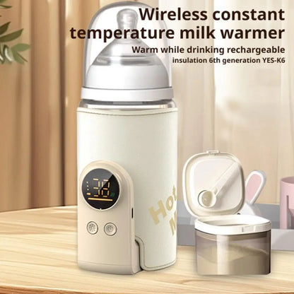 6000/8000mAh Rechargeable Baby Bottle Warmer Baby Feeding Bottle 4-10hrs Smart Temperature Control Newborn Bottle Warmer Sleeve